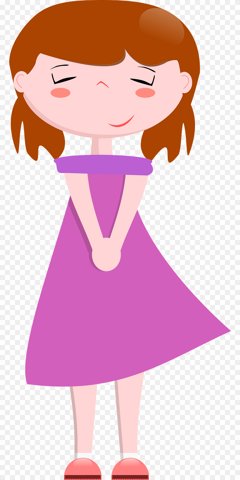 Girl In A Pink Dress Clipart, Cartoon, Child, Person, Female Free Png Download