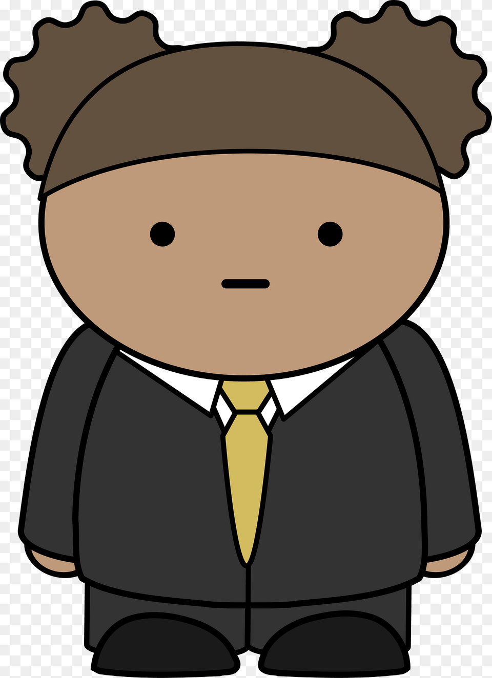 Girl In A Suit With Weird Hair Clipart, Formal Wear, Toy, Accessories, Tie Free Png