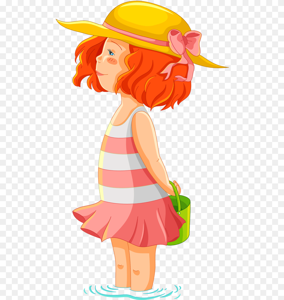 Girl In A Summer Hat Clipart, Clothing, Sun Hat, Person, Face Png