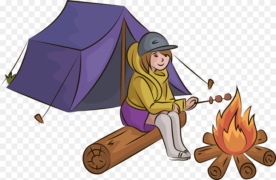 Girl In Camping Clipart, Outdoors, Baby, Person, Tent Free Png Download