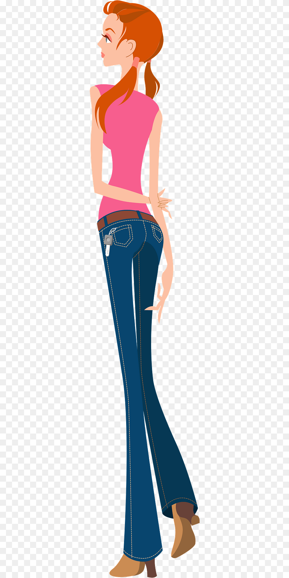 Girl In Jeans Clipart, Clothing, Pants, Adult, Female Png
