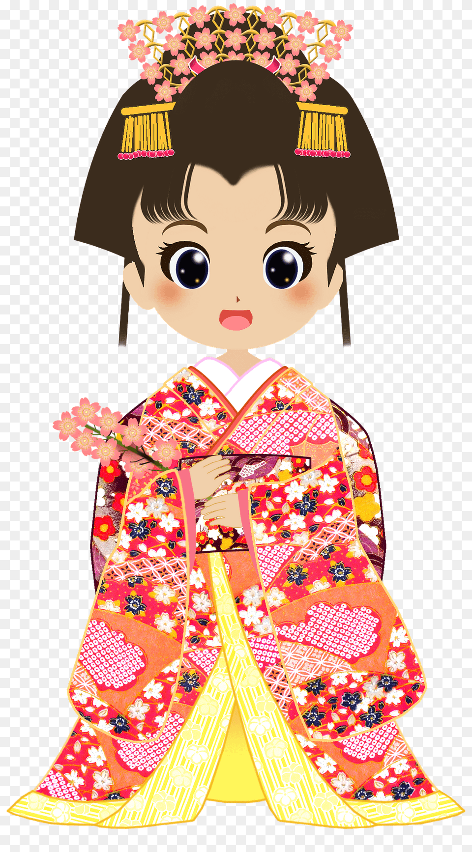 Girl In Kimono Clipart, Gown, Clothing, Dress, Robe Free Png