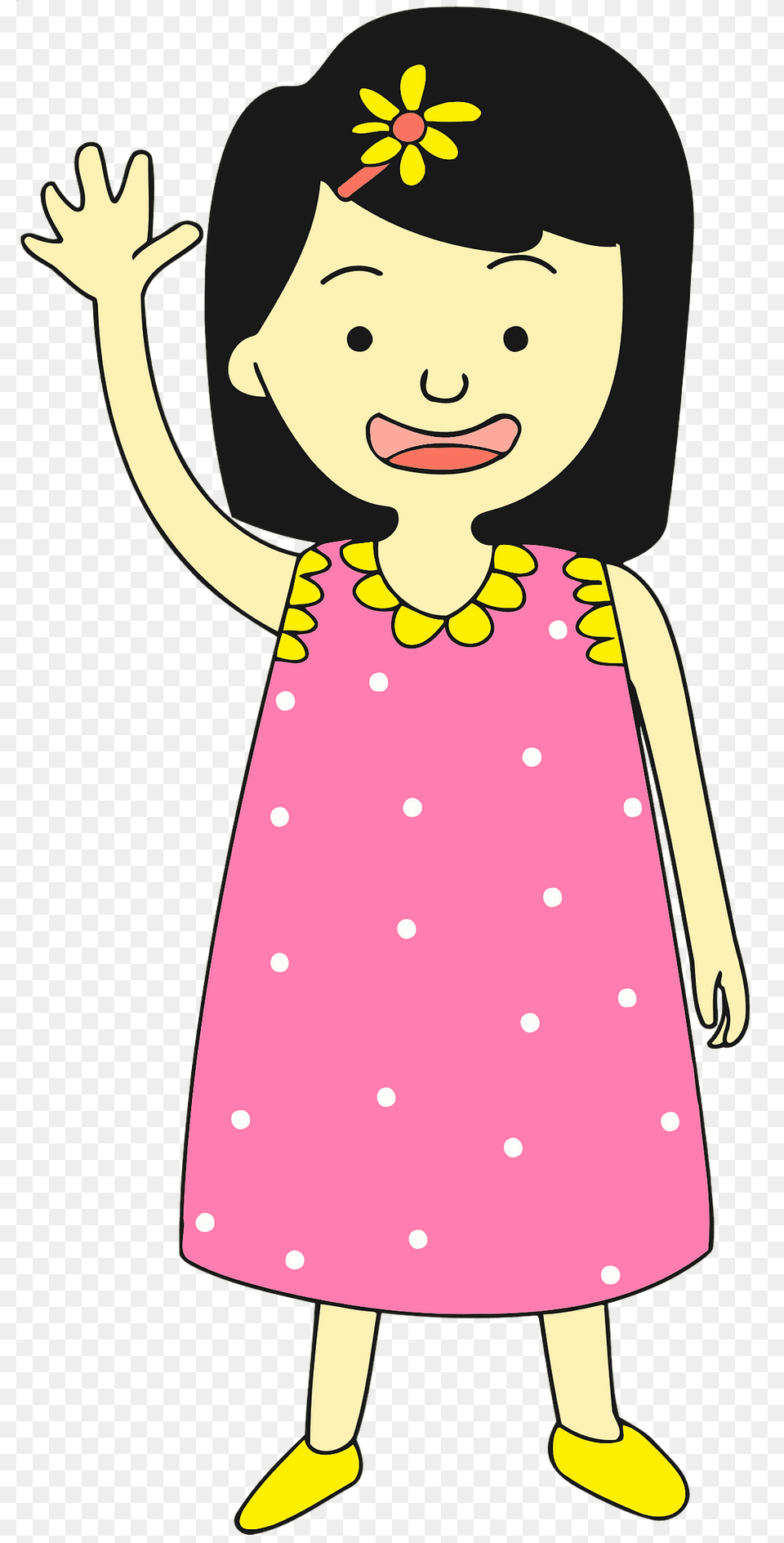 Girl In Pink Dress Clipart, Person, Female, Child, Pattern Png