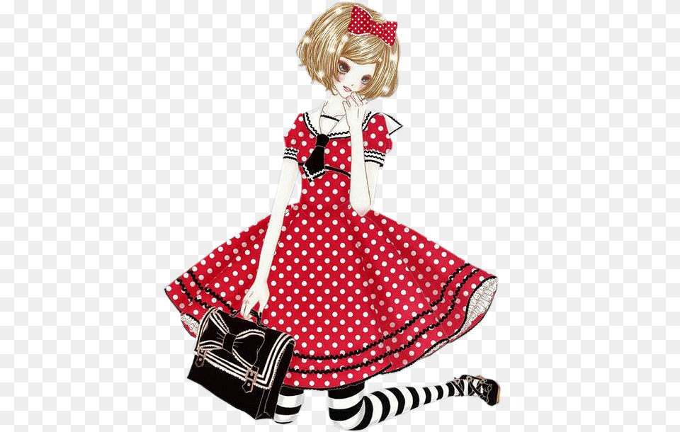 Girl In Red Dress Paint Shop Pro Tubes, Toy, Person, Pattern, Child Png Image