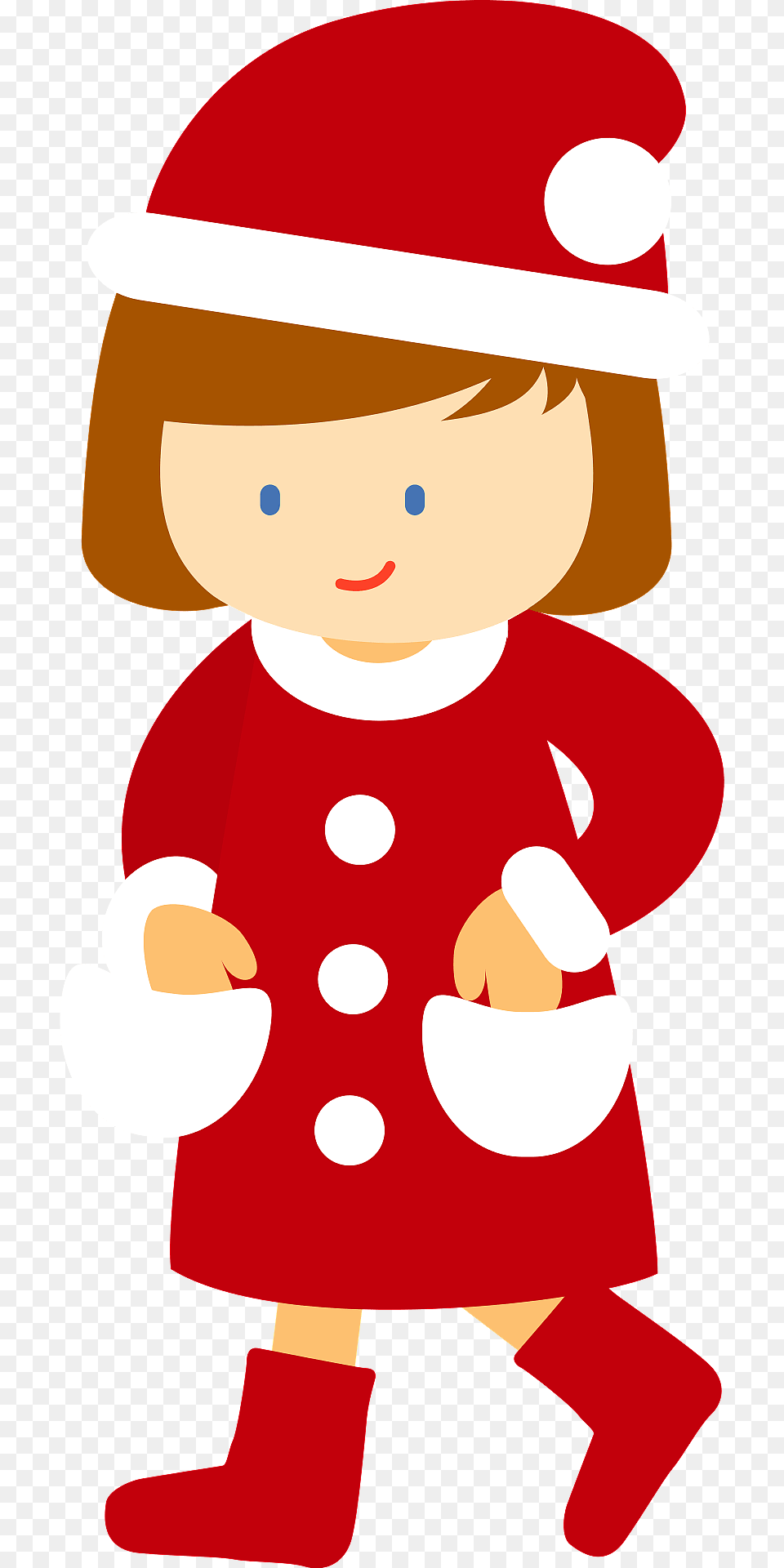 Girl In Santa Claus Costume Clipart, Nature, Outdoors, Snow, Snowman Free Transparent Png