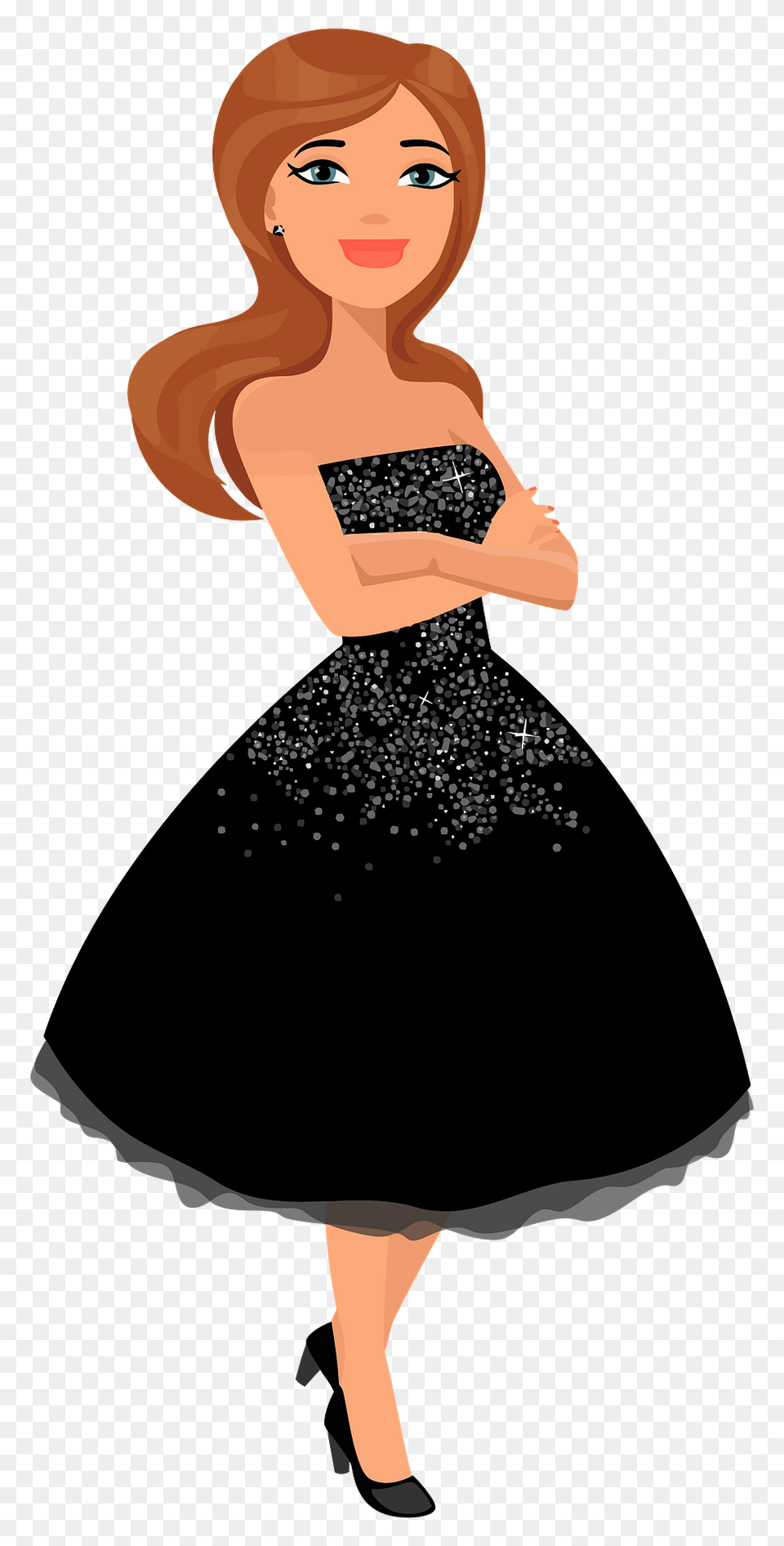 Girl In Shiny Dress Clipart, Formal Wear, Clothing, Evening Dress, Person Free Png Download