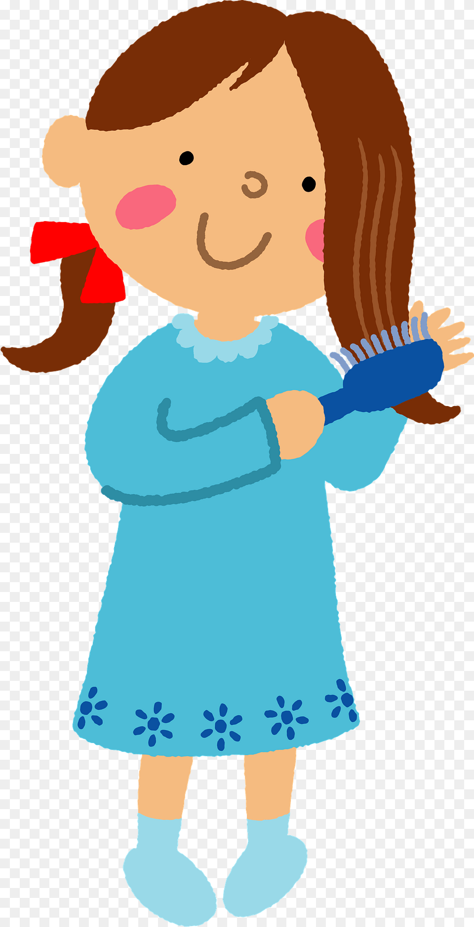 Girl Is Brushing Hair Clipart, Brush, Device, Tool, Baby Free Transparent Png