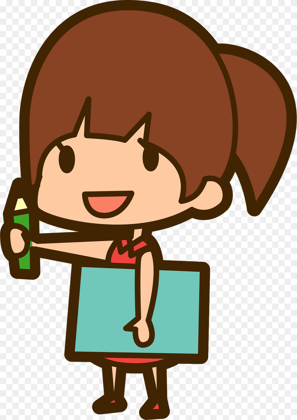 Girl Is Drawing Clipart, Cartoon Png Image