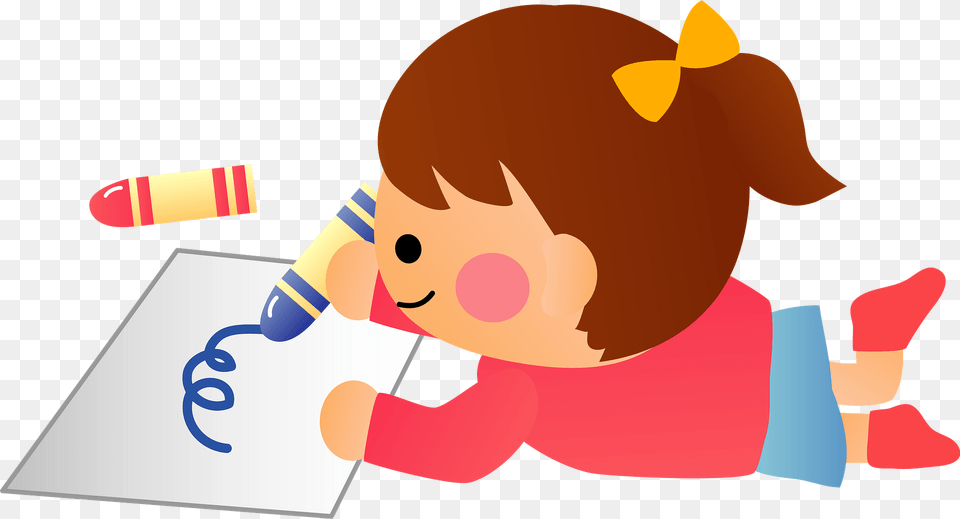 Girl Is Drawing Clipart, Crayon, Baby, Person Free Png