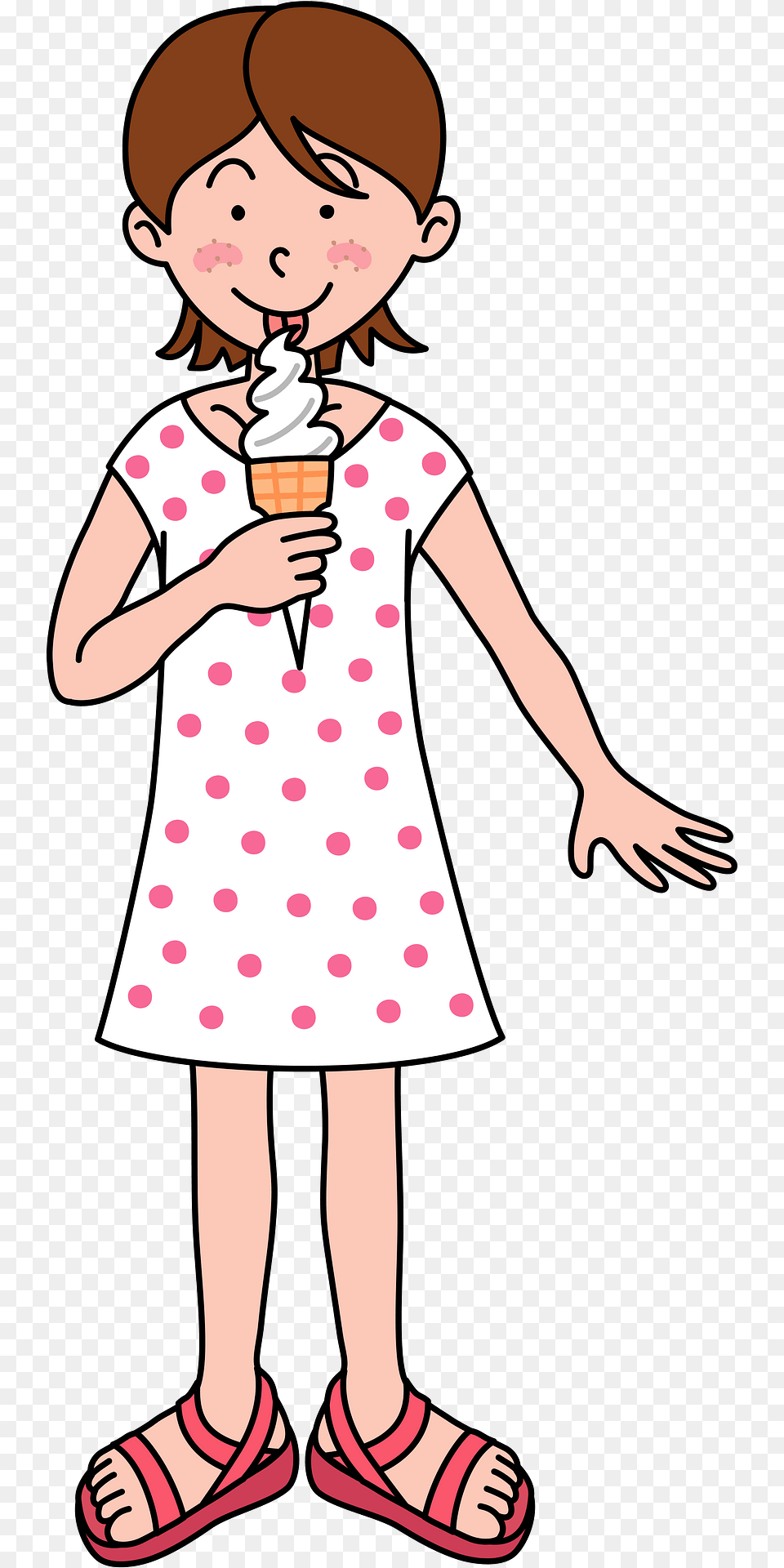 Girl Is Eating Soft Serve Clipart, Food, Ice Cream, Cream, Dessert Free Png Download