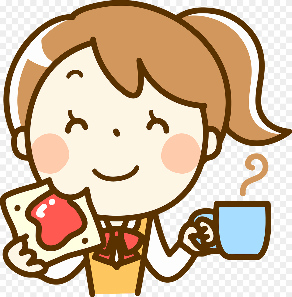 Girl Is Eating Toast Clipart, Cream, Dessert, Food, Ice Cream Free Png