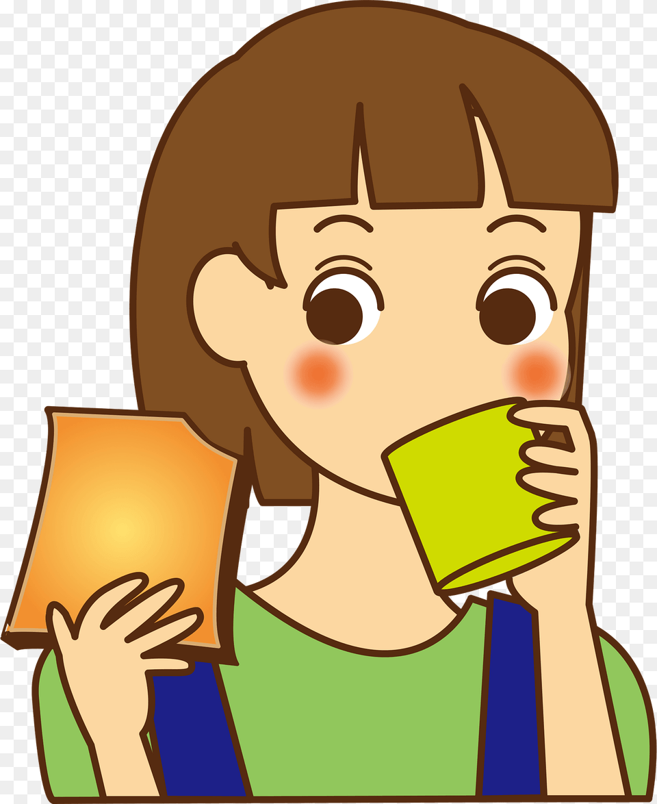 Girl Is Eating Toast Clipart, Person, Reading, Baby Png Image