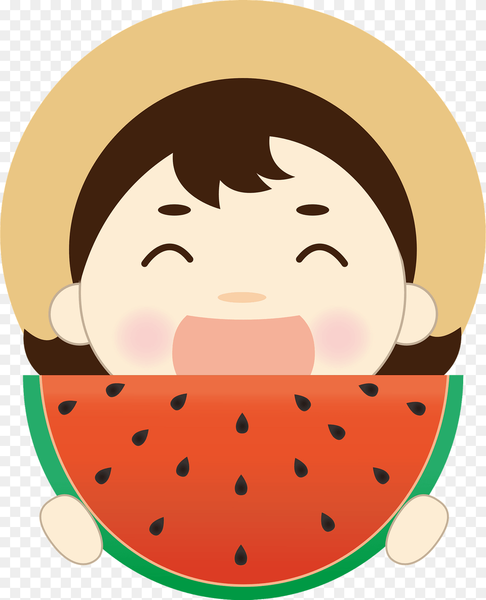 Girl Is Eating Watermelon Clipart, Food, Fruit, Plant, Produce Free Png Download