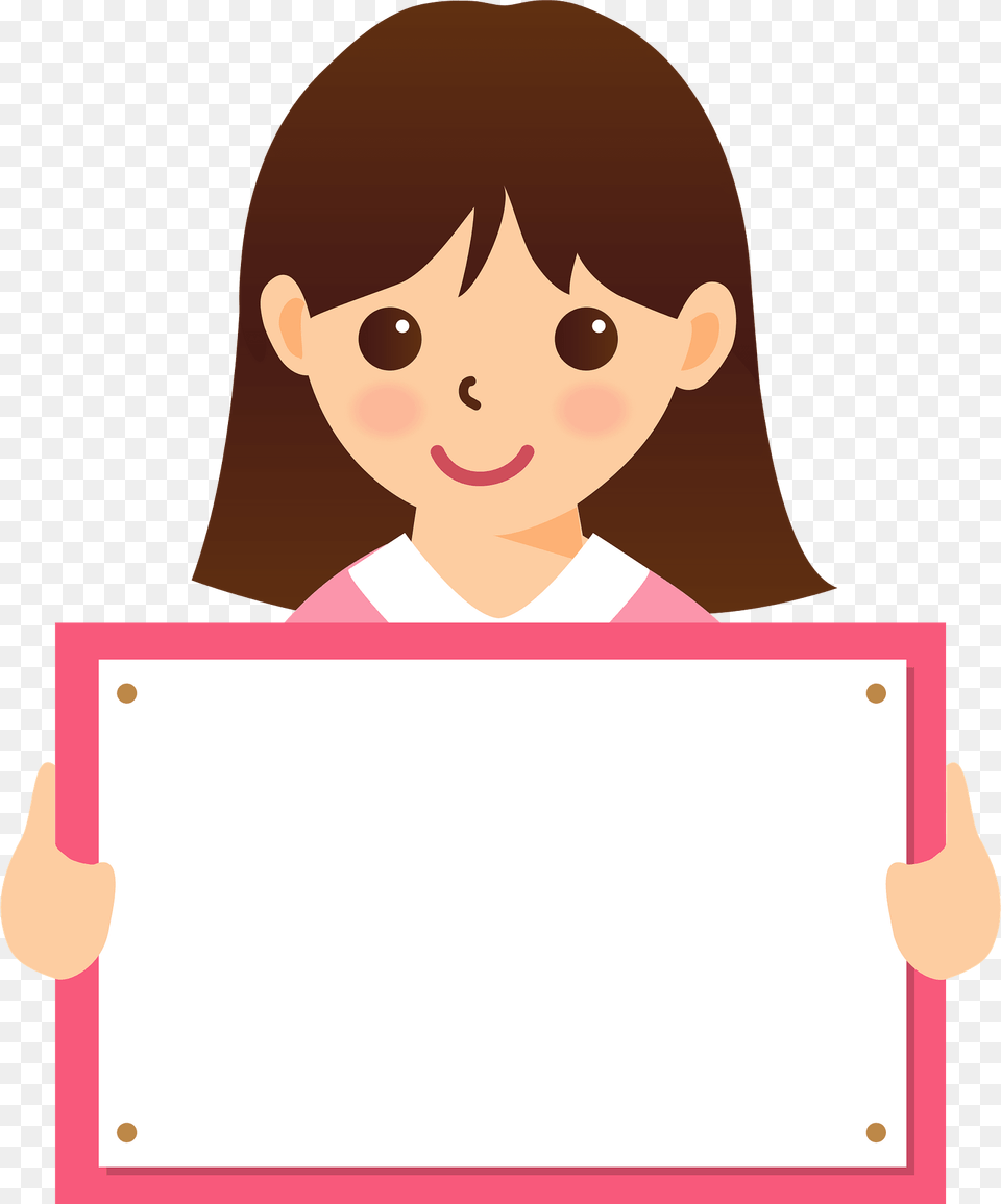 Girl Is Holding A Message Board Clipart, White Board, Photography, Person, Reading Free Png