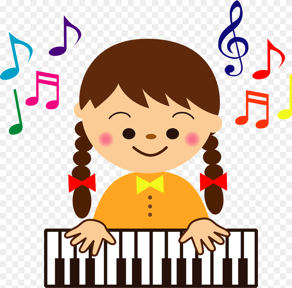 Girl Is Playing Piano Clipart, Baby, Person, Face, Head Png
