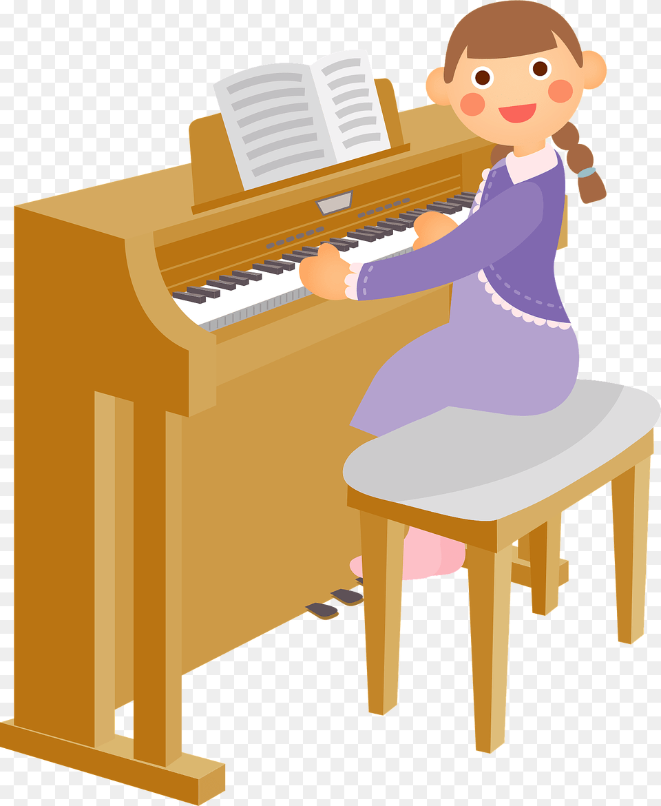 Girl Is Playing Piano Clipart, Keyboard, Baby, Musical Instrument, Person Free Png Download