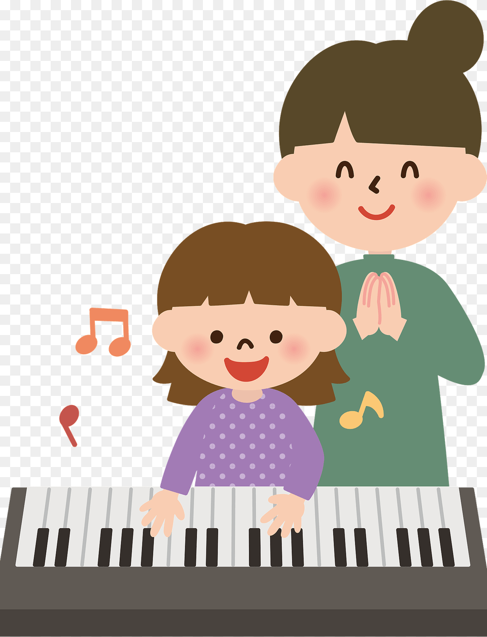 Girl Is Playing Piano For Lessons Clipart, Baby, Person, Face, Head Png Image