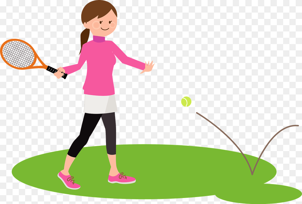 Girl Is Playing Tennis Clipart, Ball, Tennis Ball, Sport, Racket Free Transparent Png