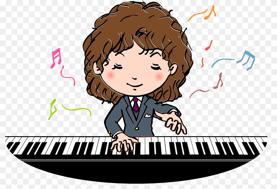 Girl Is Playing The Piano Clipart, Baby, Person, Face, Head Png