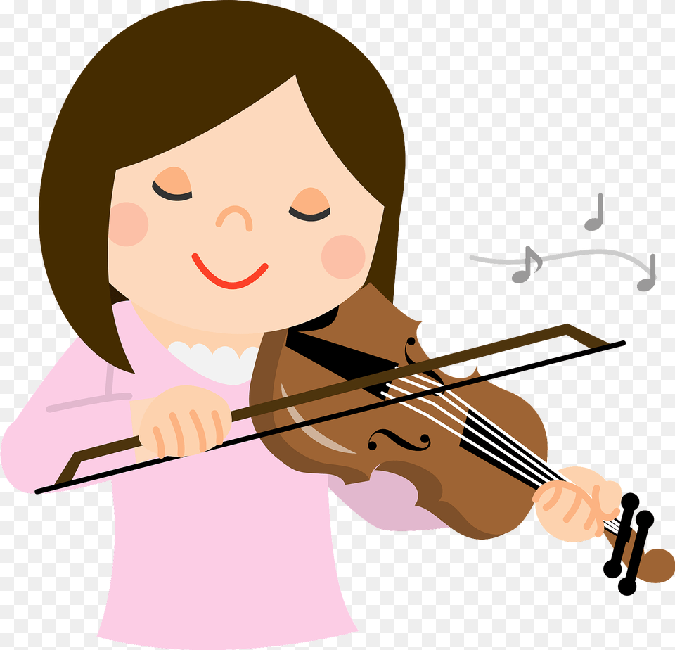 Girl Is Playing Violin Clipart, Musical Instrument, Baby, Person, Face Png Image