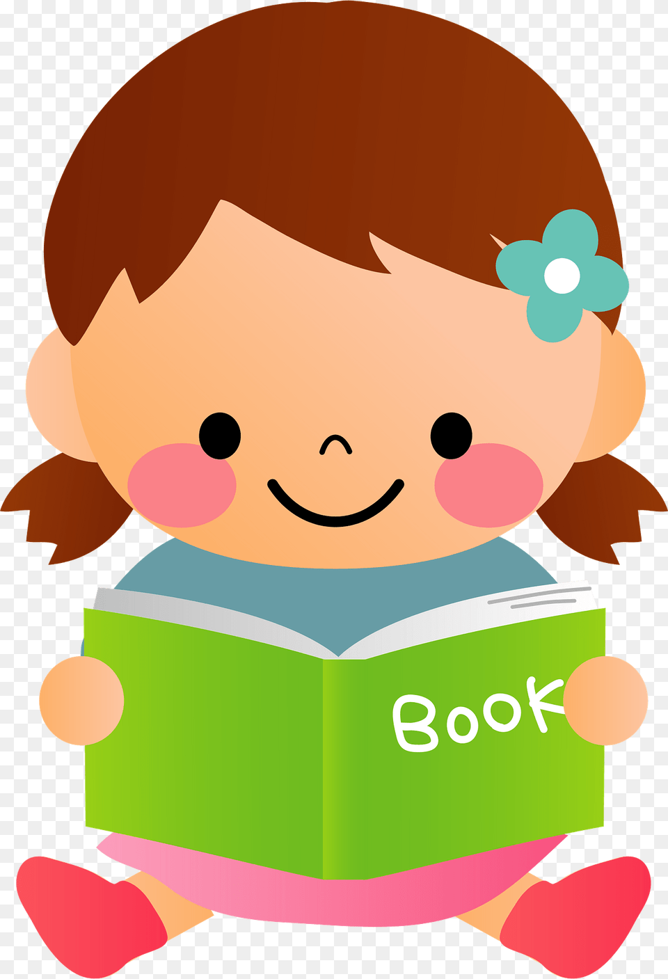 Girl Is Reading A Book Clipart, Person, Publication, Baby Free Png Download