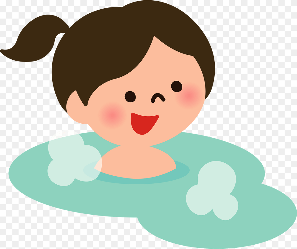 Girl Is Relaxing In A Hot Spring Clipart, Portrait, Face, Head, Photography Free Png