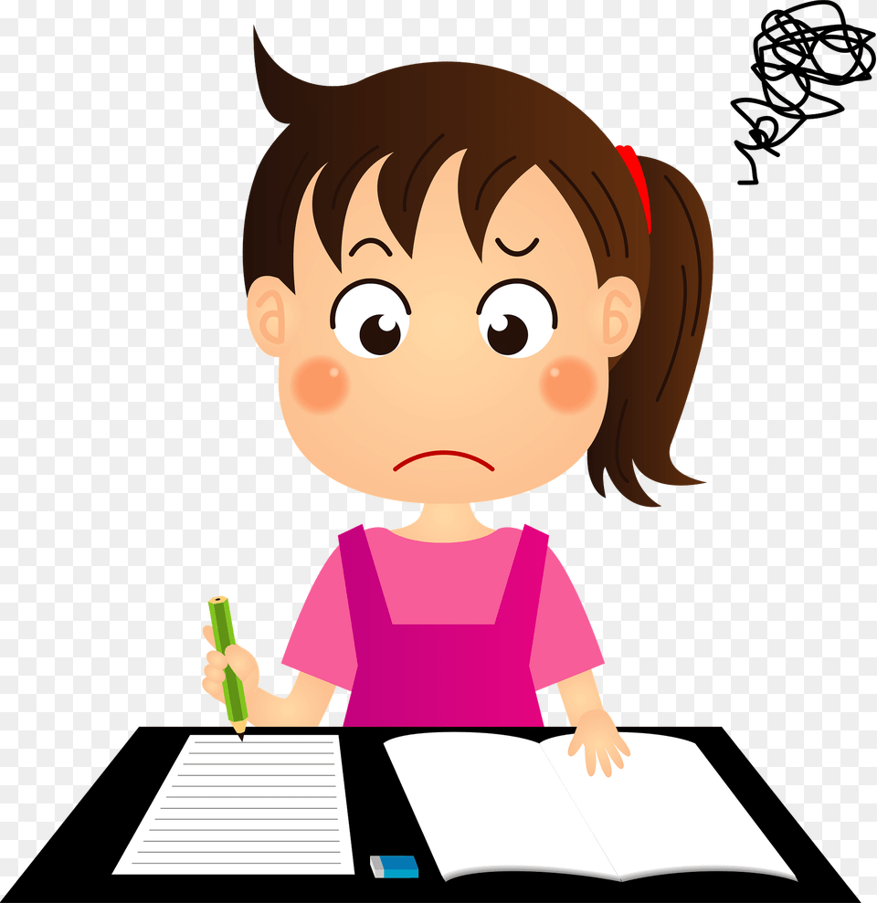 Girl Is Studying Clipart, Book, Person, Publication, Reading Png Image