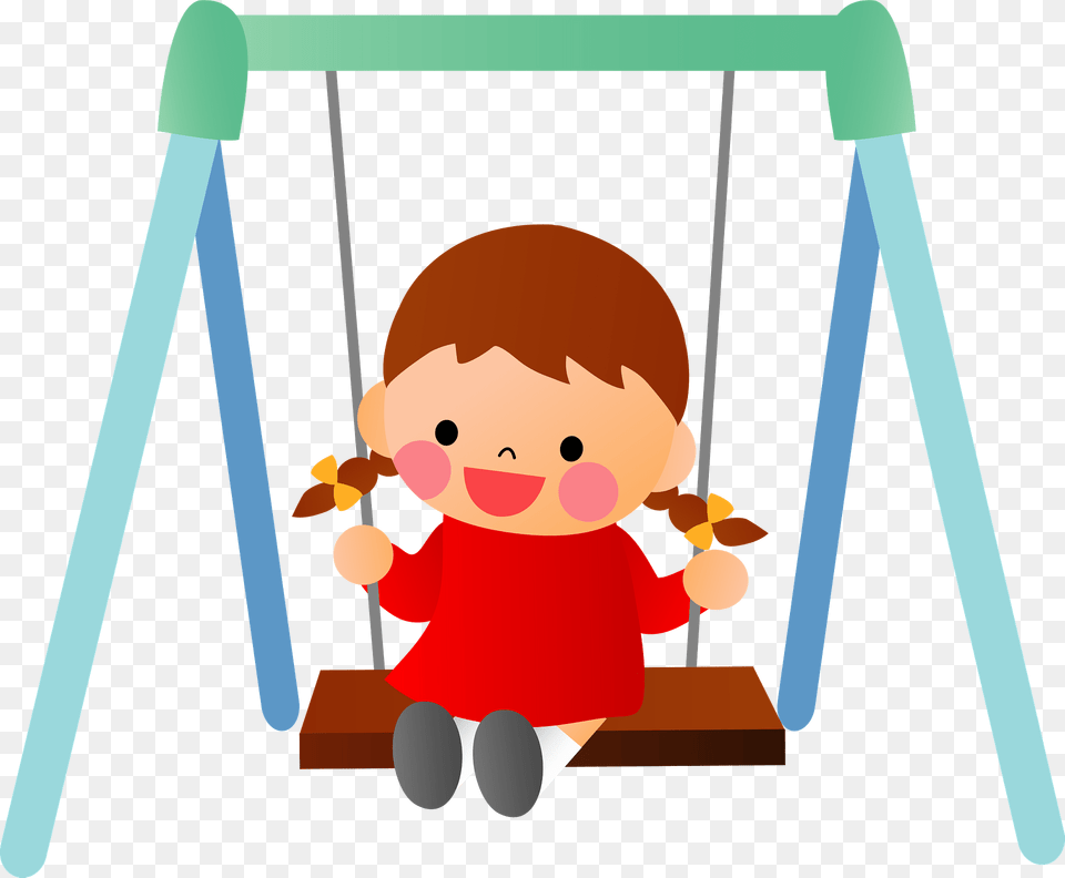 Girl Is Swinging On The Playground Clipart, Swing, Toy, Animal, Bear Free Png