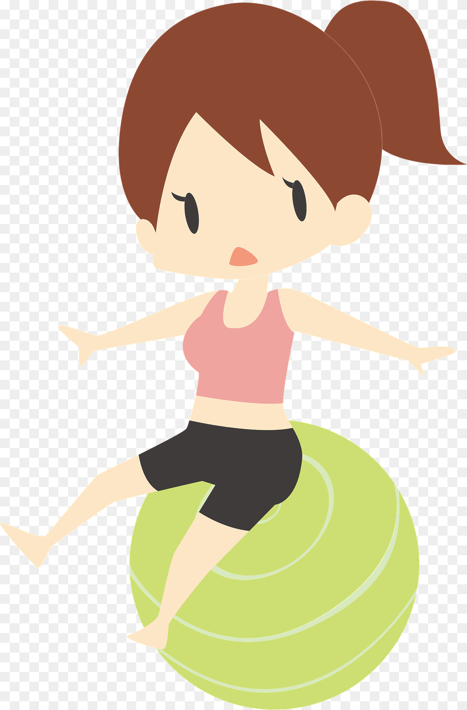 Girl Is Using An Exercise Ball Clipart, Animal, Fish, Sea Life, Shark Free Png Download
