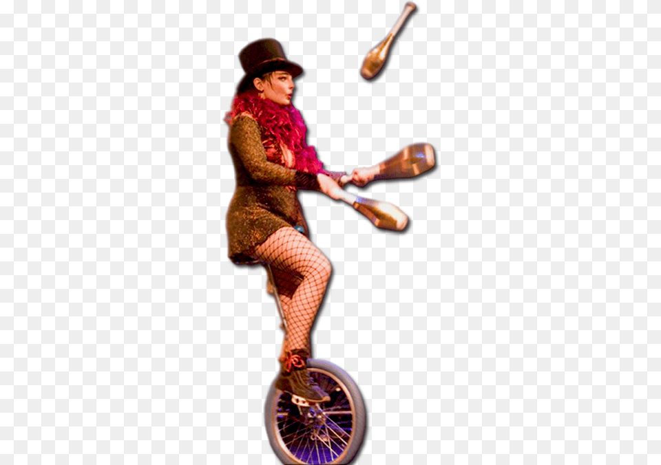 Girl Juggling On Unicycle, Person, Adult, Female, Woman Free Png
