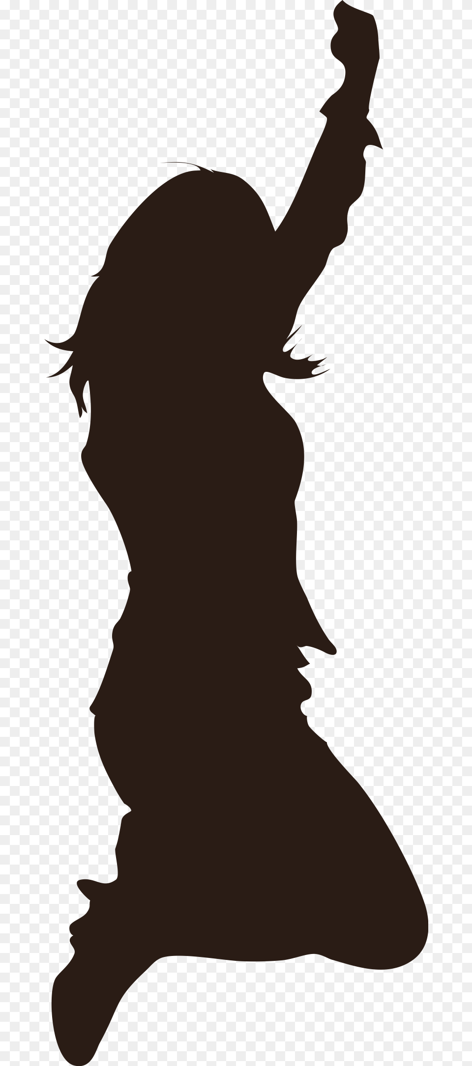 Girl Jumping Silhouette Clipart Download Jumping Girl Silhouette, Adult, Female, Person, Woman Free Png