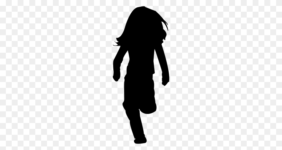 Girl Kid Running, Silhouette, Child, Female, Person Free Png