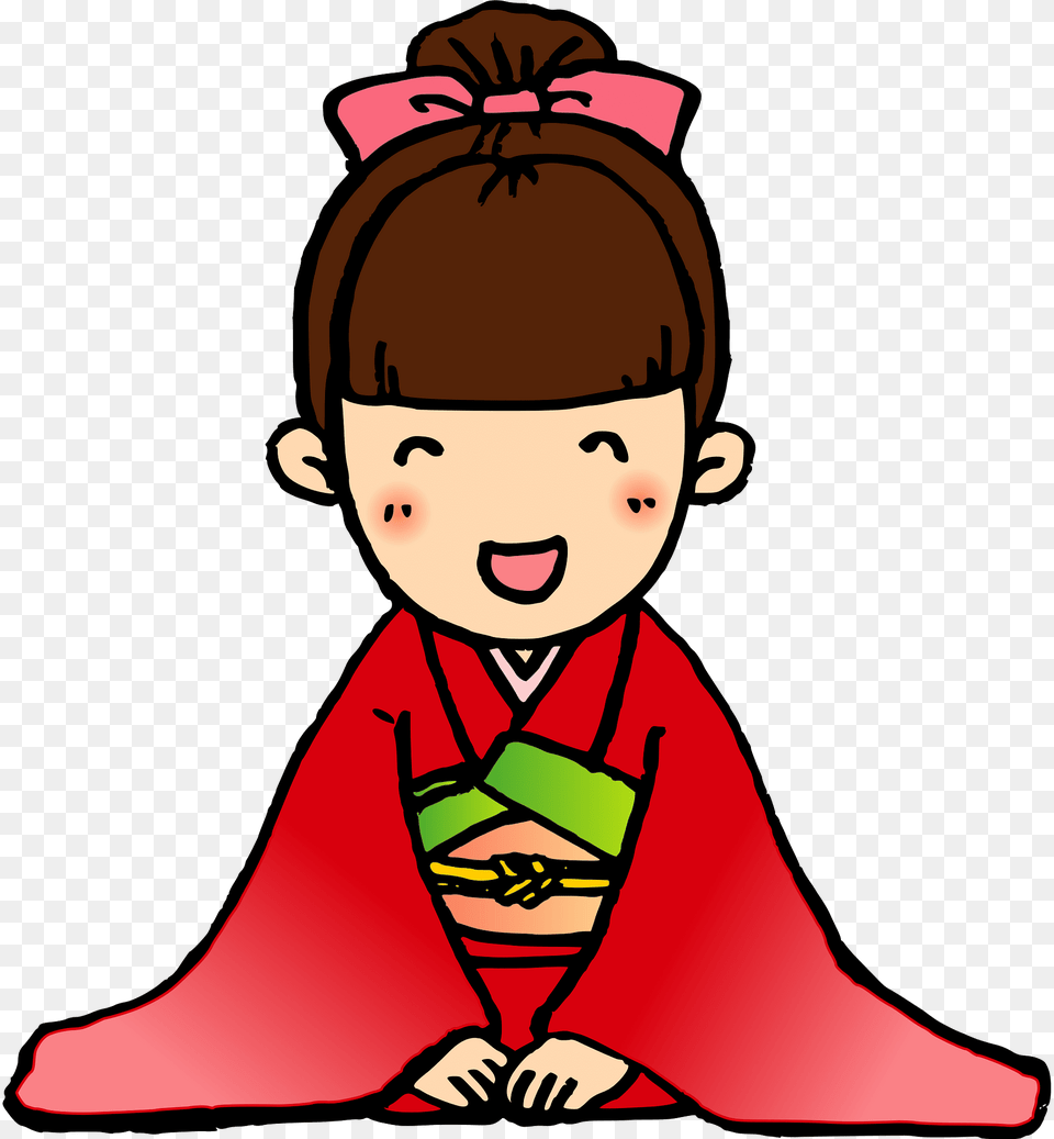 Girl Kimono New Year Clipart, Robe, Gown, Formal Wear, Fashion Free Transparent Png