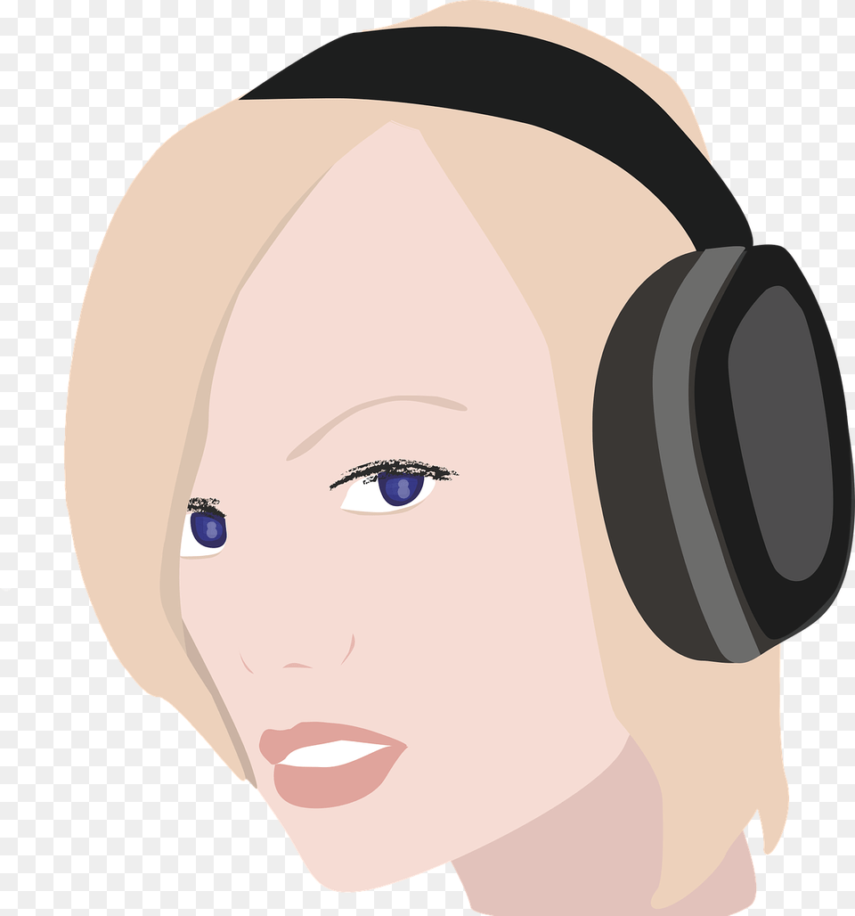 Girl Lady Headphones Headphones, Baby, Person, Electronics, Face Free Png
