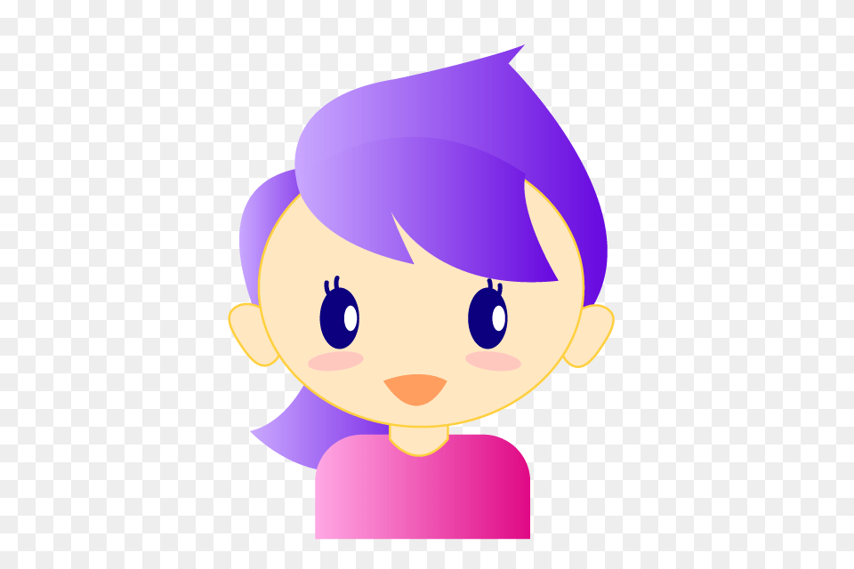 Girl Lady Shabby Sparkling Purple Hair Cute Girl, People, Person, Elf, Baby Png