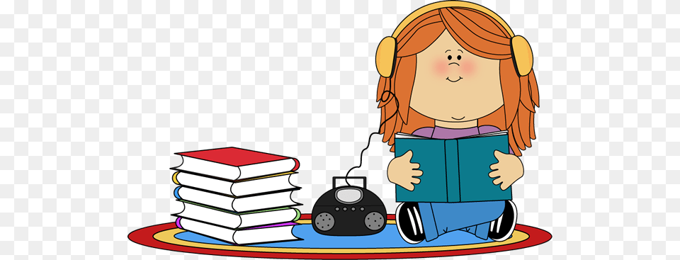 Girl Listening To Book On Cd Player Journals Notebooks And Such, Publication, Grass, Plant, Baby Free Png Download