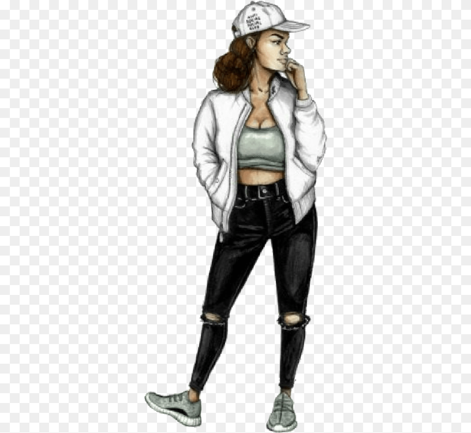 Girl Love Hermosa Lol Linda Dibujos Stickers Illustration, Hat, Sleeve, Clothing, Coat Png Image