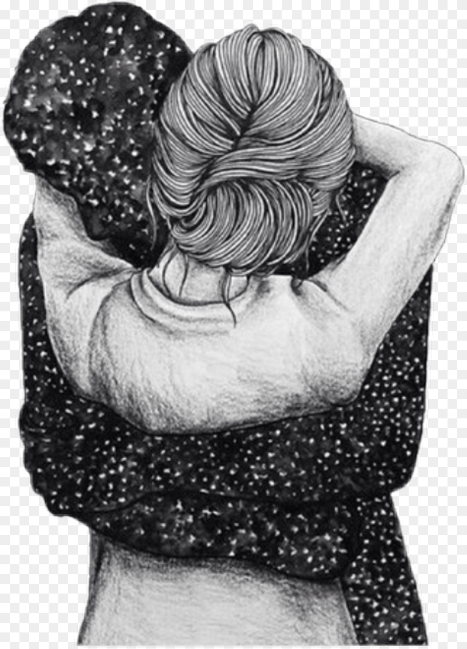 Girl Man Hug Space Galaxy Stars Star Draw Love Drawings With Deep Meaning, Art, Adult, Bride, Drawing Free Png Download
