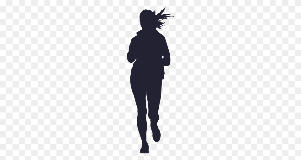 Girl Marathon Running Silhouette, Person, Clothing, Coat, Footwear Free Transparent Png