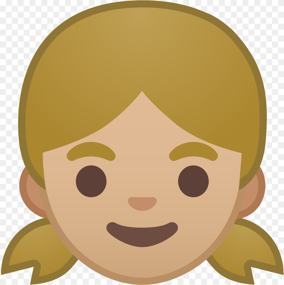 Girl Medium Light Skin Tone Icon Noto Emoji People Faces Emoji De Una, Face, Head, Person, Photography Png