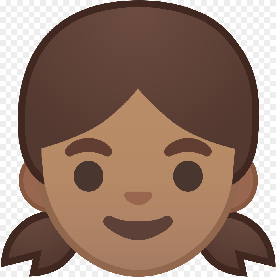 Girl Medium Skin Tone Icon Girl Emoji Face Transparent, Head, Person, Photography, Portrait Png Image