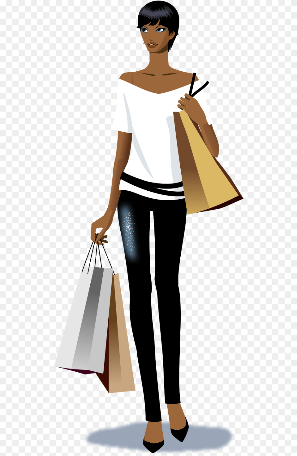 Girl Men Illustration Illustration, Person, Shopping, Adult, Bag Free Png