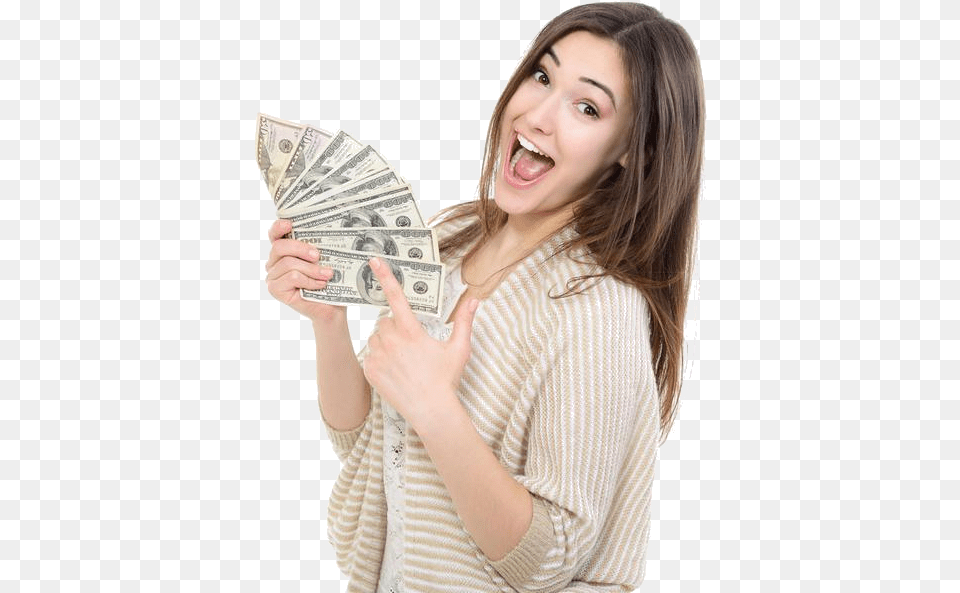 Girl Money, Face, Head, Person, Adult Free Png Download