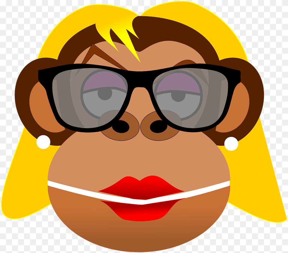 Girl Monkey With Glasses, Baby, Person, Accessories Free Transparent Png