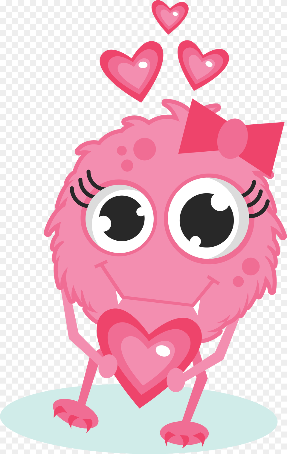 Girl Monster In Love Cute Monster Valentines Day Clipart, Animal, Fish, Sea Life, Shark Png Image