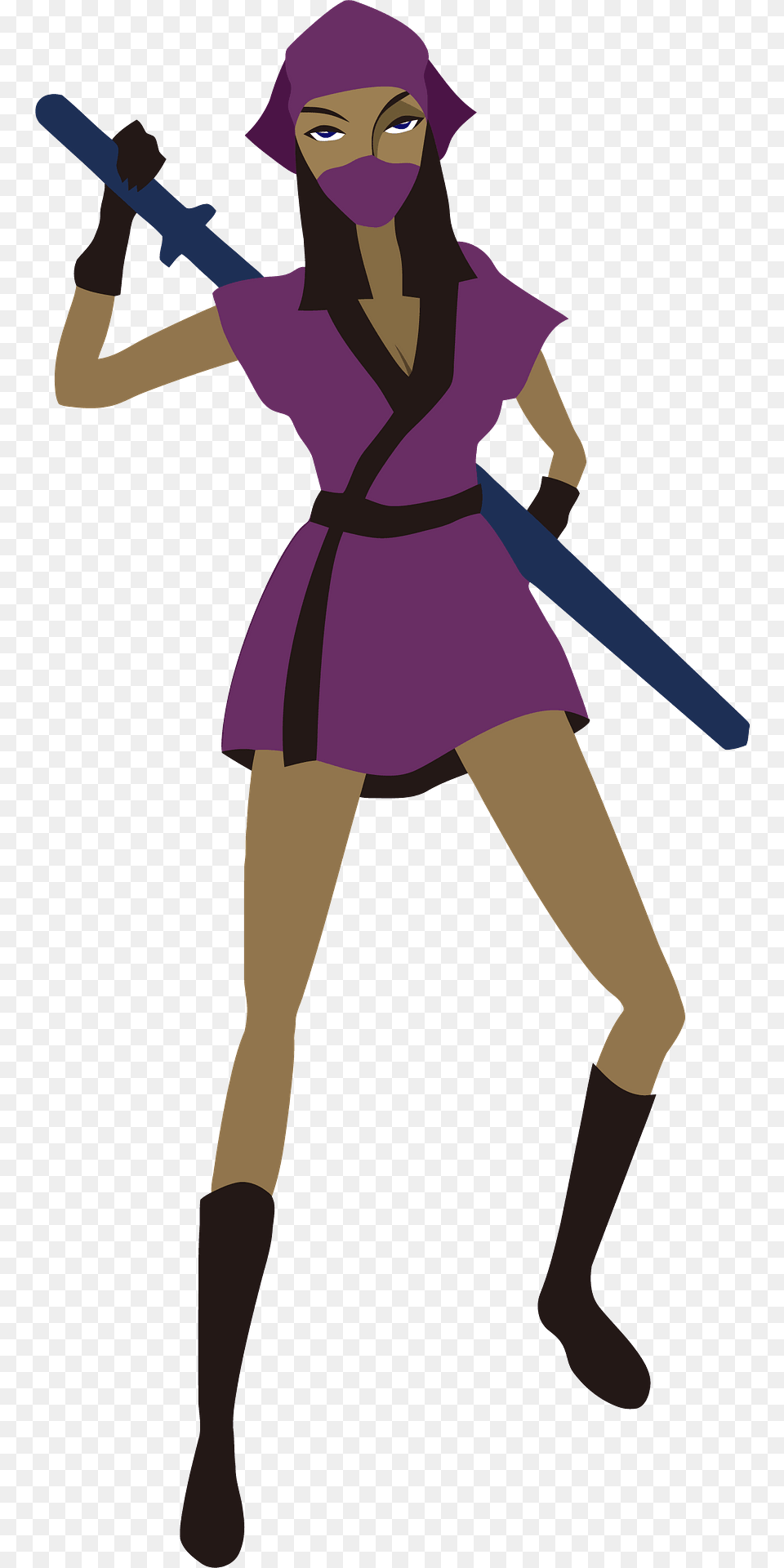 Girl Ninja Clipart, People, Person, Sword, Weapon Png Image