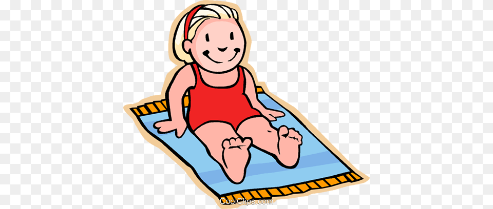 Girl On Beach Towel Sun Bathing Royalty Vector Clip Art, Baby, Person, Face, Head Free Png