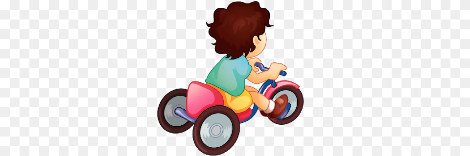 Girl On Bike Clipart, Transportation, Tricycle, Vehicle, Baby Free Png