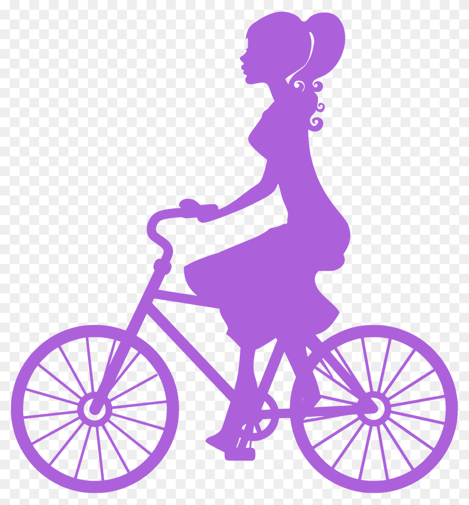 Girl On Bike Silhouette, Machine, Wheel, Person, Bicycle Free Png Download