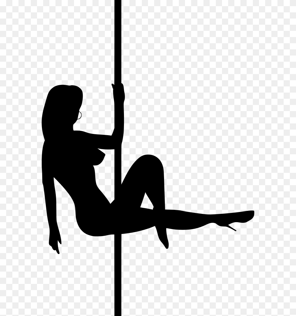 Girl On Pole Svg, Gray Free Png Download